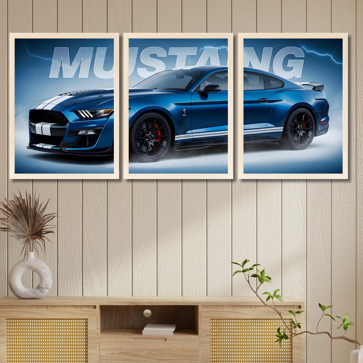 VENUXE ARTS Set Of 3 Big Sports Cars Framed Posters Gift Items for Boys Room Wall Decoration Bedroom, Living Room, Office, Studio Décor | Car Poster Frame for Wall Décor