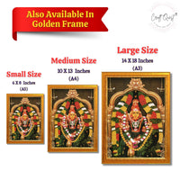 CRAFT QUEST Vijayawada Kanaka Durga Devi Durgamma Wall Photo Framed | South God Frame for Home, Office, Temple & Gifting