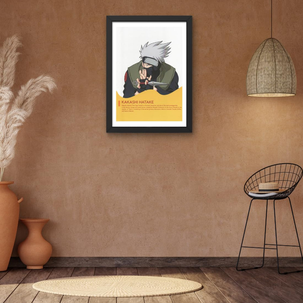 CRAFT QUEST Naruto Anime Laminated Posters Framed Painting For Anime Naruto Fans Wall Decor, Home Decor with Matte Black Frame (14 Inches x 10 Inches)