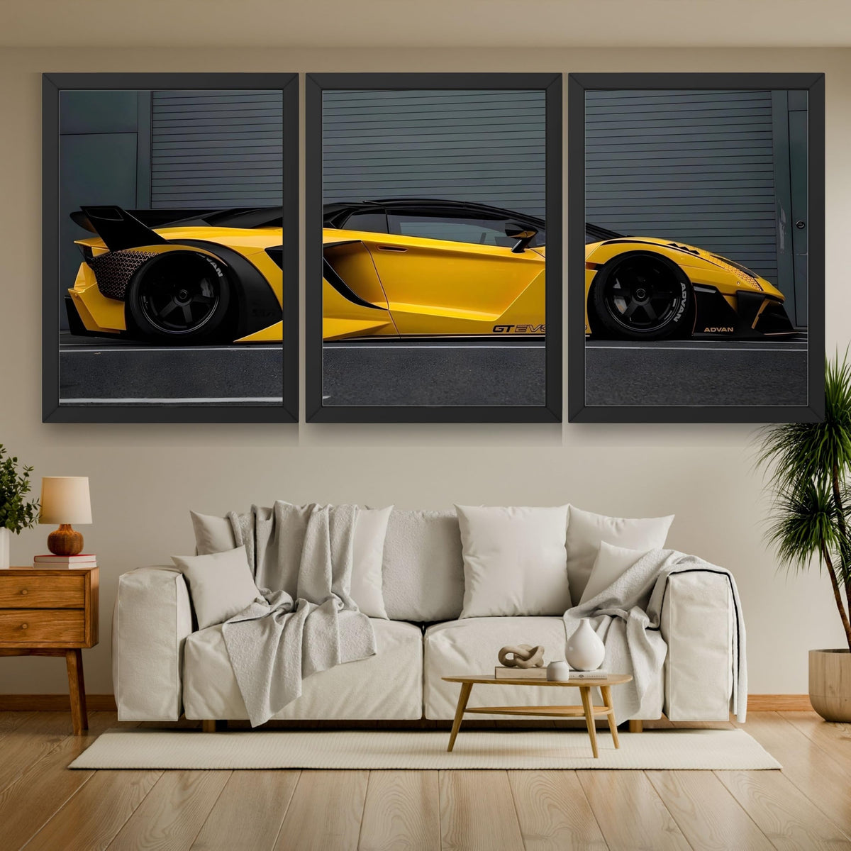 VENUXE ARTS Set Of 3 Big Sports Cars Framed Posters Gift Items for Boys Room Wall Decoration Bedroom Living Room Office Studio Décor | Car Poster Frame for Wall Décor