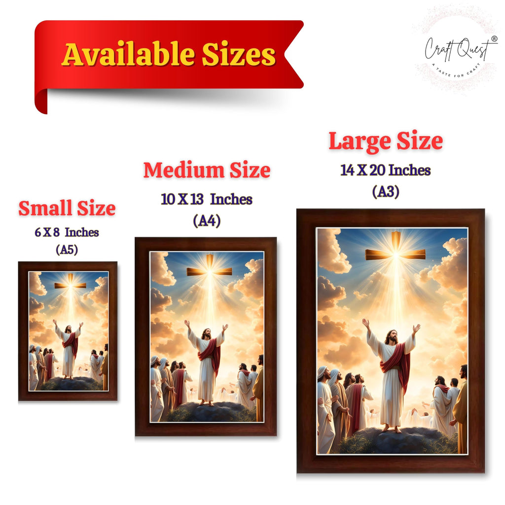 CRAFT QUEST Jesus Christ Photo Frame Spiritual Christian Wall Décor Item for Room and Prayer