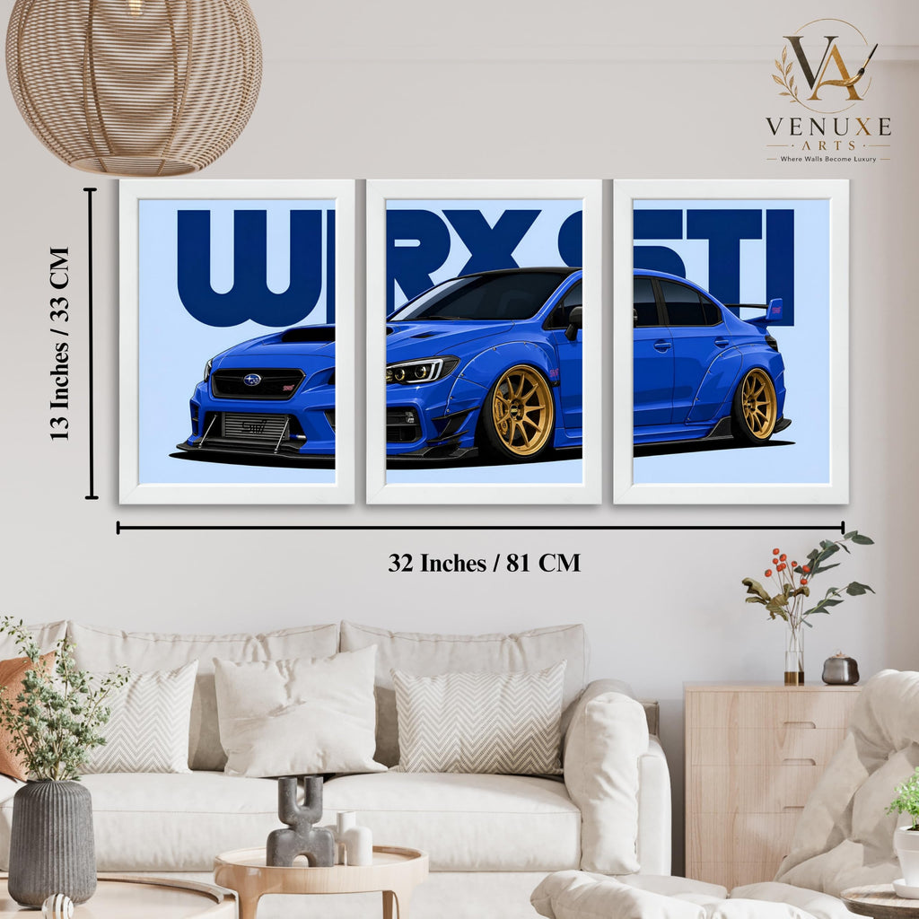 VENUXE ARTS Set Of 3 Big Sports Cars Framed Posters Gift Items for Boys Room Wall Decoration Bedroom Living Room Office Studio Décor | Car Poster Frame for Wall Décor