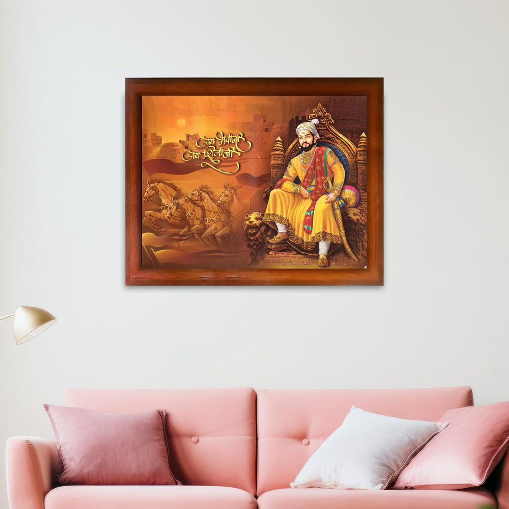 CRAFT QUEST Shri Shivaji Maharaj Wall Photo Frame | Lightweight | Home Decoration Item | Best Gifting Option