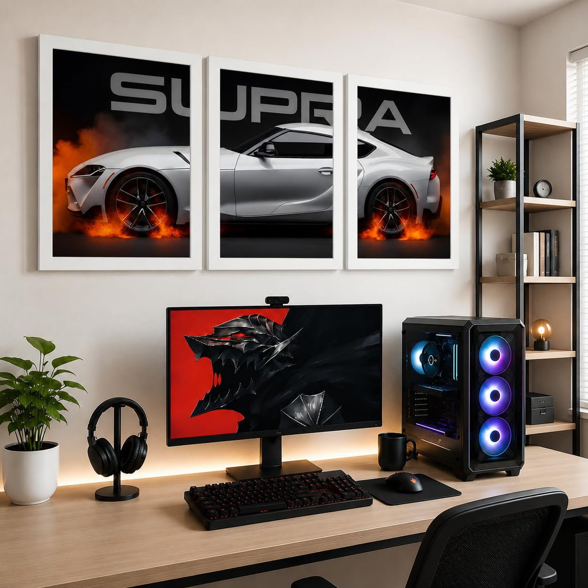 VENUXE ARTS Set Of 3 Big Sports Cars Framed Posters Gift Items for Boys Room Wall Decoration Bedroom Living Room Office Studio Décor | Car Poster Frame for Wall Décor