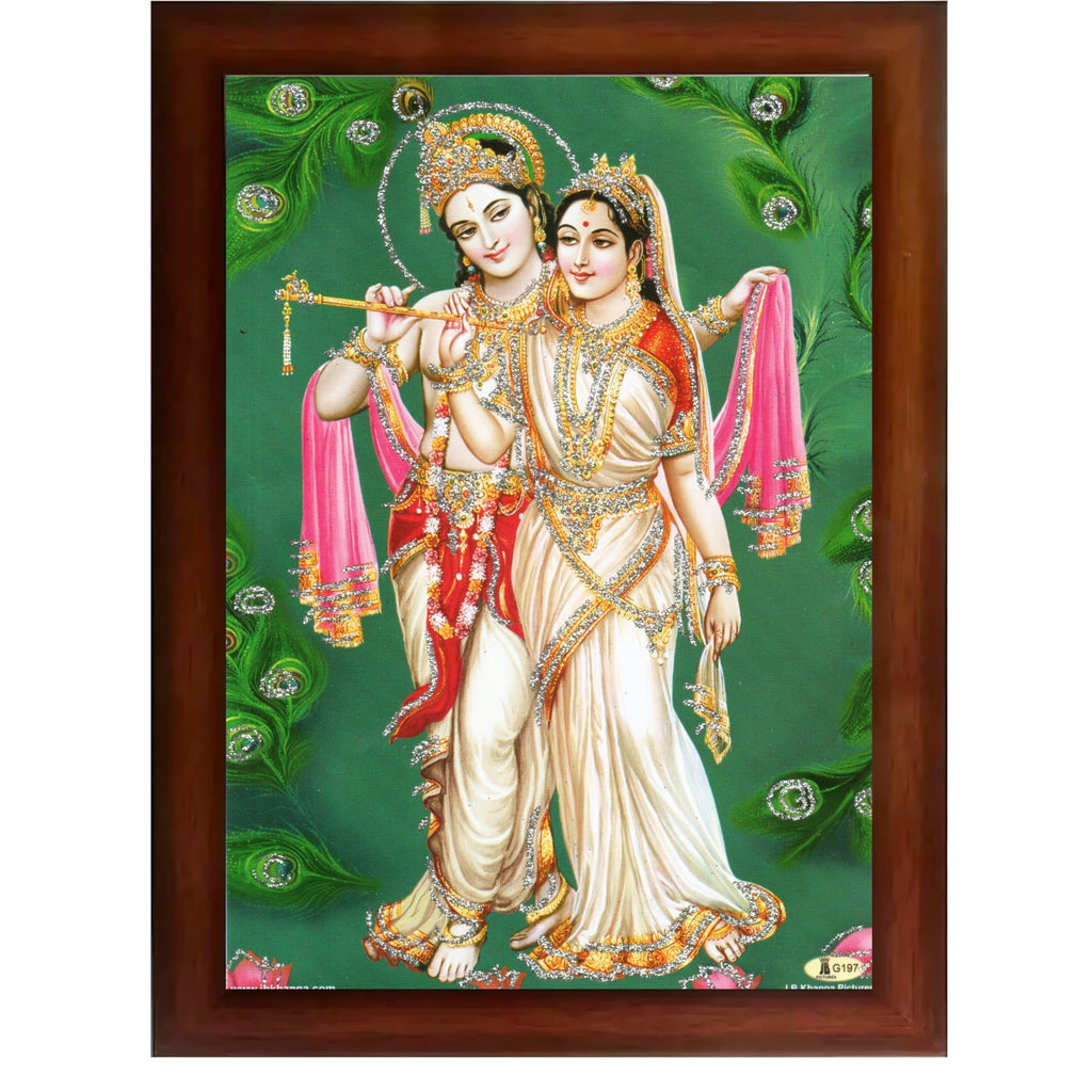 CRAFT QUEST Radha Krishna ji Painting With Frame Wall Paintings for Living Room, Bedroom, Office Décor
