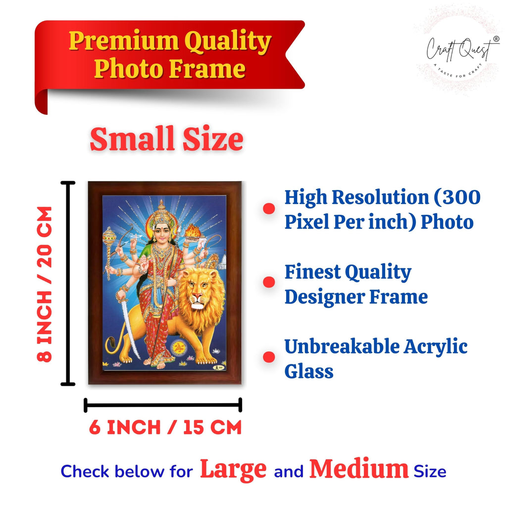CRAFT QUEST Durga Maa MataJi Goddess Navdurga Wall Painting Framed Home and Pooja Décor