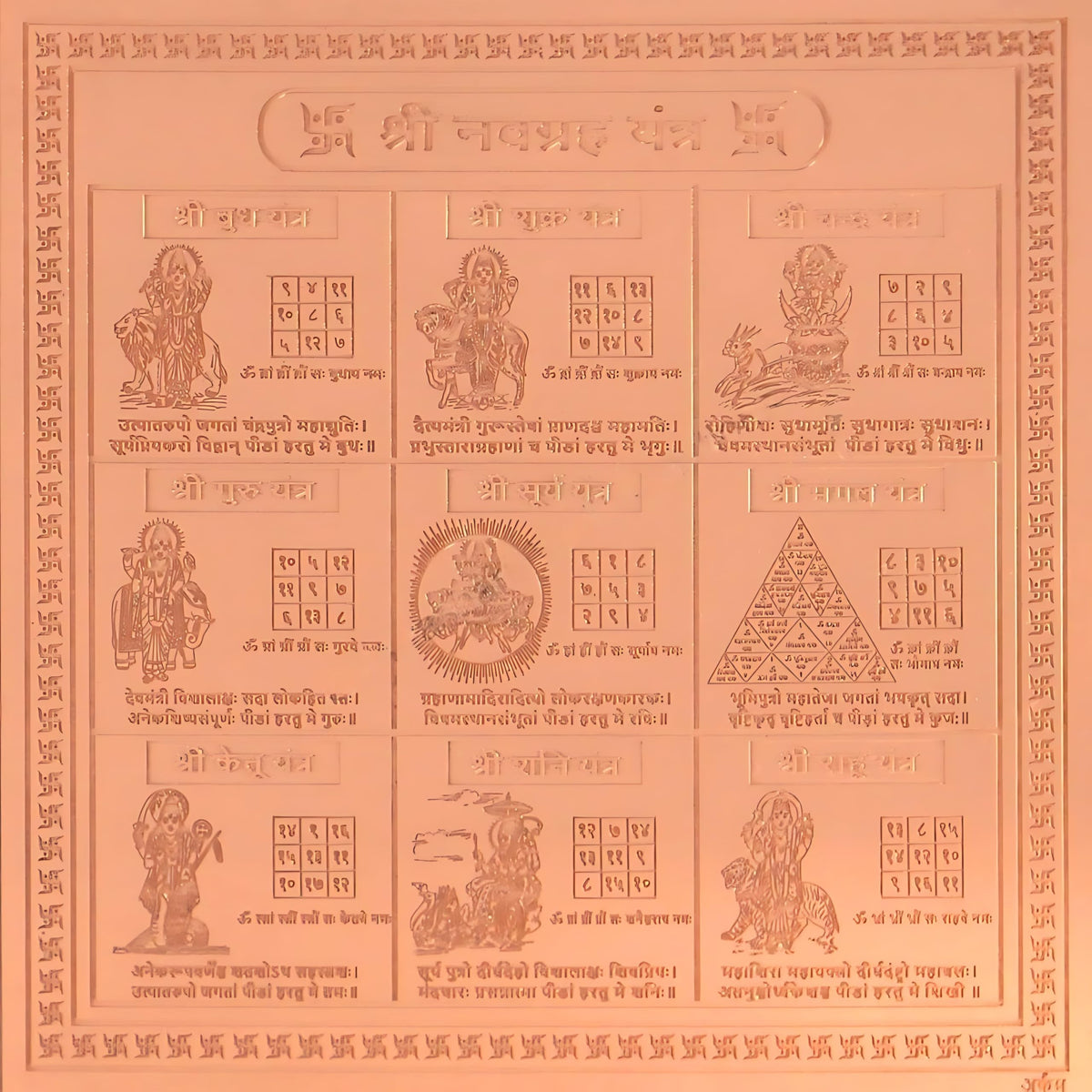 CRAFT QUEST Navgrah Yantra Orignal - Copper