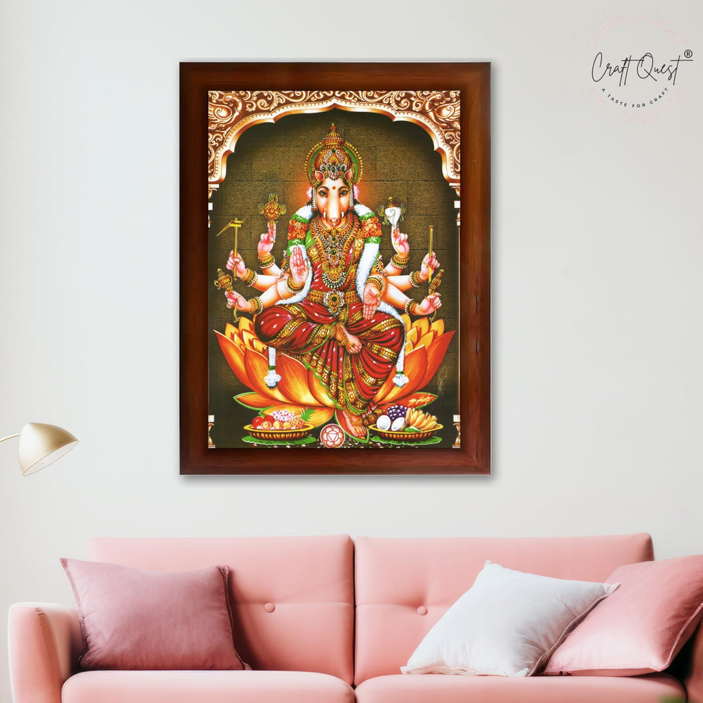 CRAFT QUEST God Varahi Amman Photo Varahi Wall Painting Photo Frame | South God Frame for Home, Office, Temple & Gifting