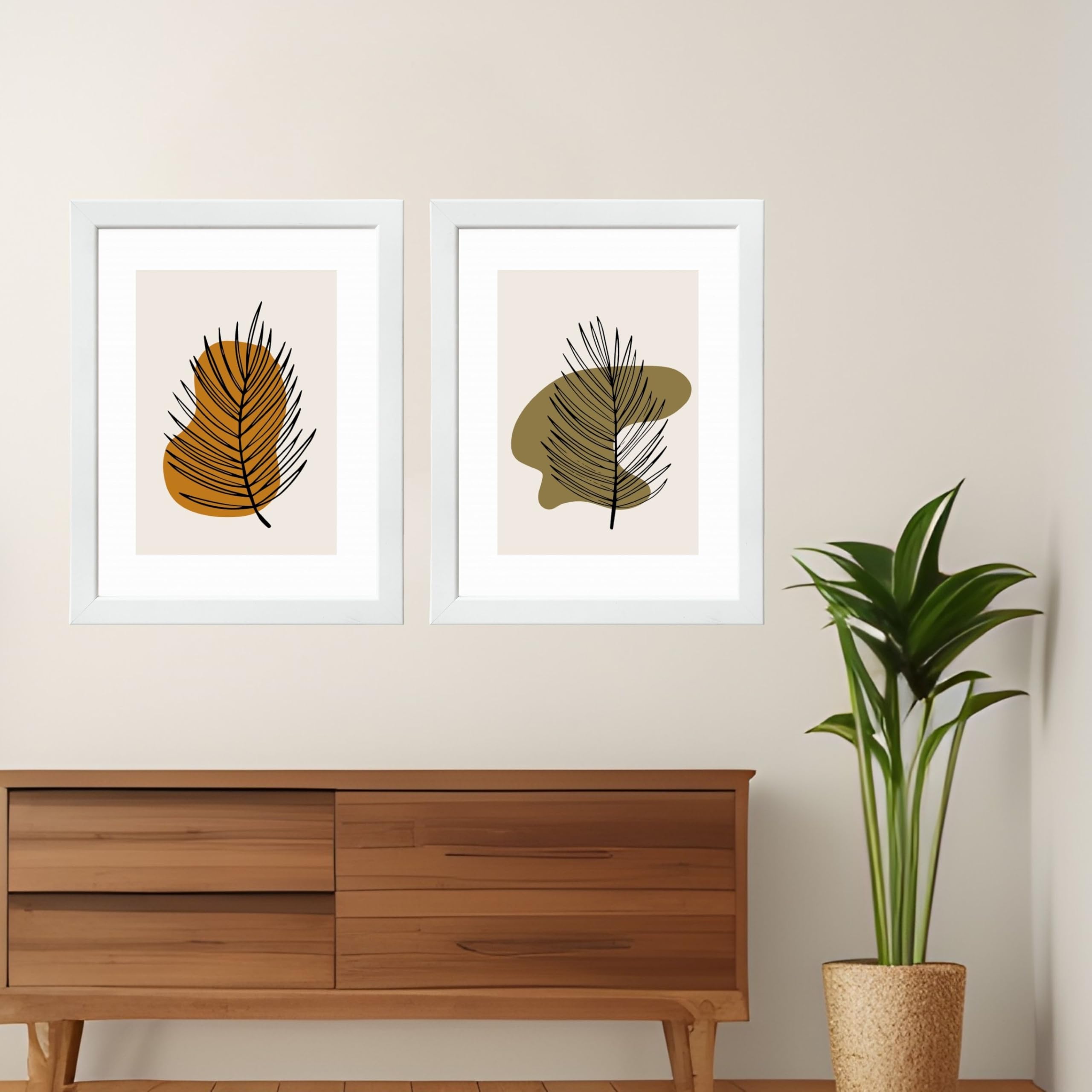 CRAFT QUEST Wall Art Decor Paintings | Set of 2 Wall Art Frames for Home Decoration | Ideal for Living Room, Bedroom & Office (Style 114)