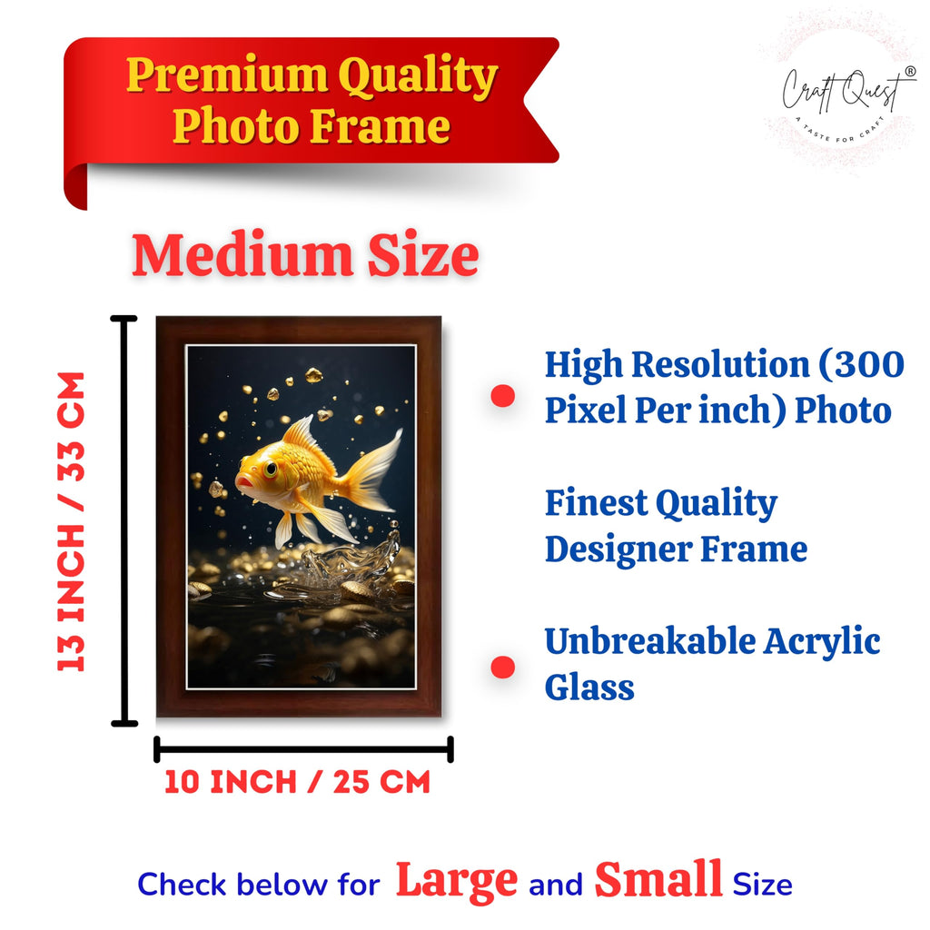 CRAFT QUEST Vastu Fishes Painting With Floating Photo Frame Home Office Wall Decor | Paintings for Home Decoration, Living room, Bedroom and Office Décor