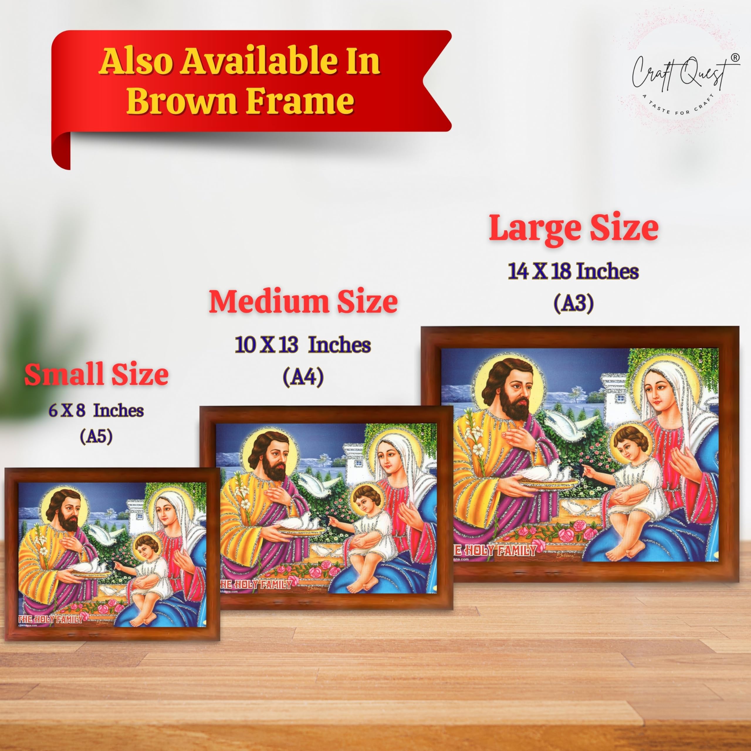 CRAFT QUEST Lord Jesus Christ Painting Aesthetic Hanging Photo Frame Decor for Living Room
