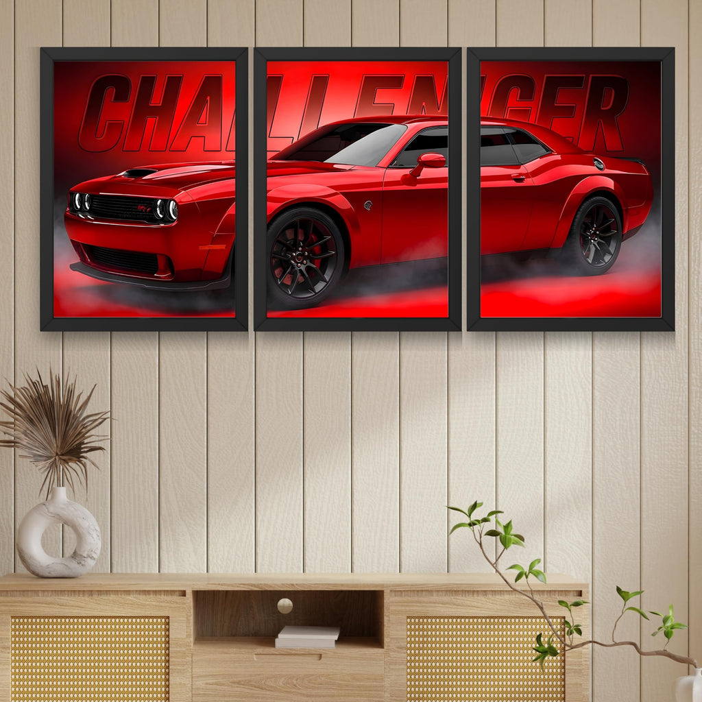 VENUXE ARTS Set Of 3 Big Sports Cars Framed Posters Gift Items for Boys Room Wall Decoration Bedroom, Living Room, Office, Studio Décor | Car Poster Frame for Wall Décor