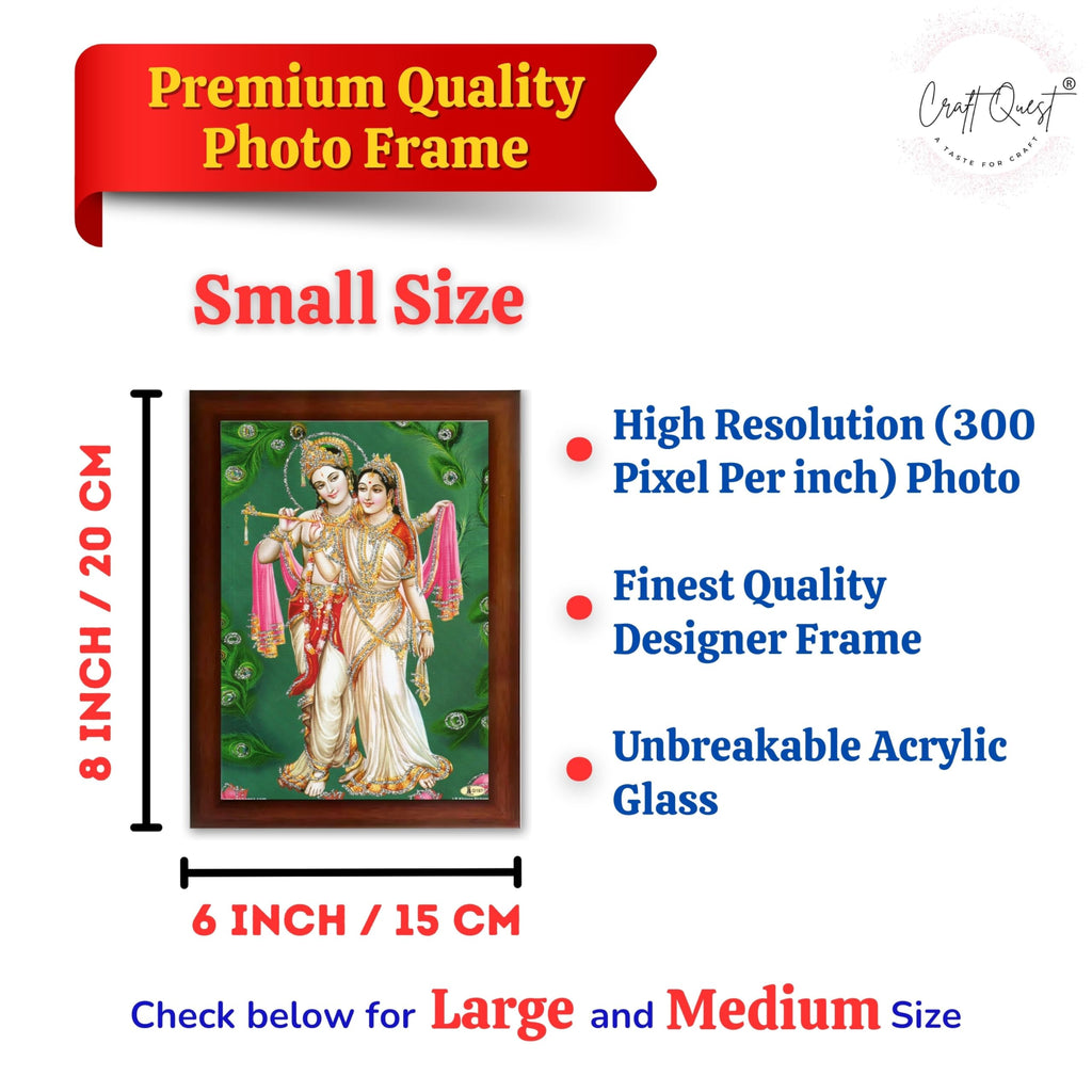 CRAFT QUEST Radha Krishna ji Painting With Frame Wall Paintings for Living Room, Bedroom, Office Décor