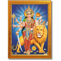 CRAFT QUEST Durga Maa MataJi Goddess Navdurga Wall Painting Framed Home and Pooja Décor