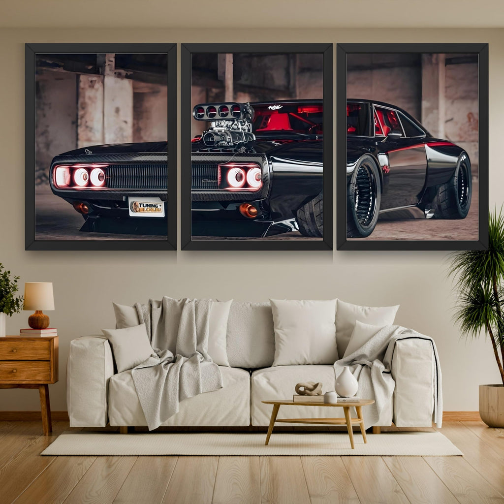 VENUXE ARTS Set Of 3 Big Sports Cars Framed Posters Gift Items for Boys Room Wall Decoration Bedroom Living Room Office Studio Décor | Car Poster Frame for Wall Décor