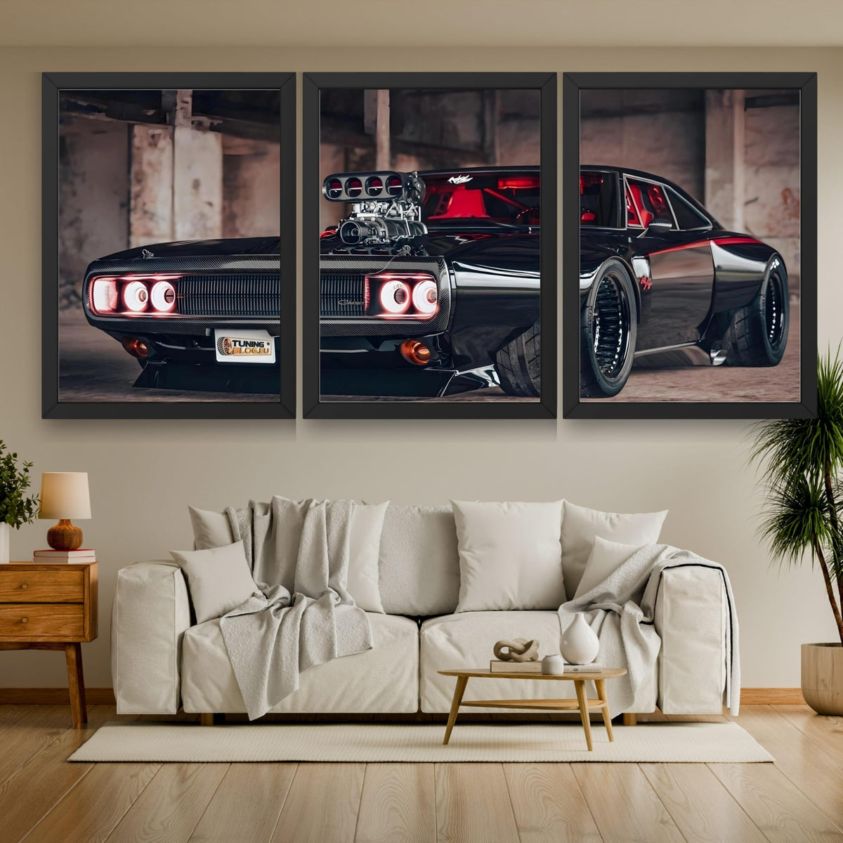 VENUXE ARTS Set Of 3 Big Sports Cars Framed Posters Gift Items for Boys Room Wall Decoration Bedroom Living Room Office Studio Décor | Car Poster Frame for Wall Décor