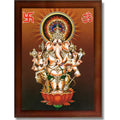 CRAFT QUEST Drishti Ganapati ji for Entrance Vastu Ganesha Wall Painting Framed Home Decor | Religious God Picture Frame for Home, Office, Temple & Gifting