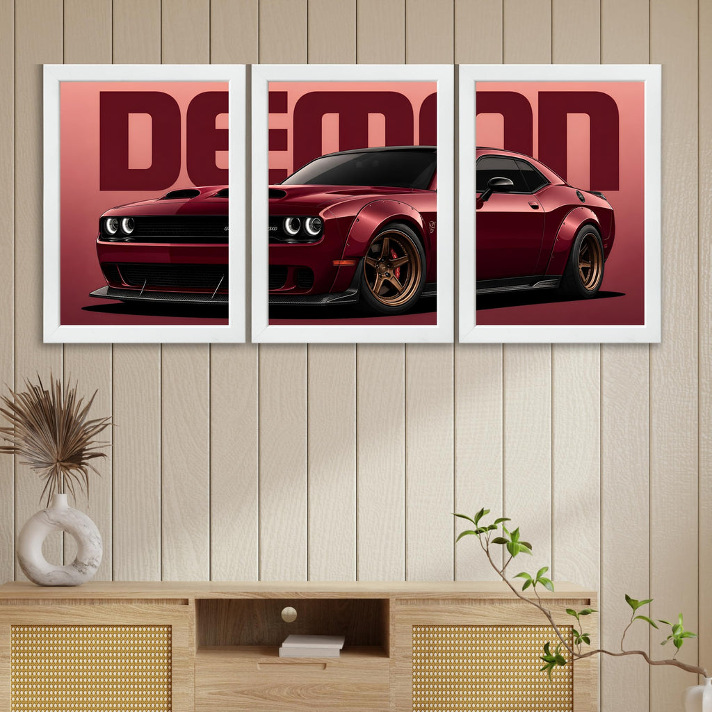 VENUXE ARTS Set Of 3 Big Sports Cars Framed Posters Gift Items for Boys Room Wall Decoration Bedroom Living Room Office Studio Décor | Car Poster Frame for Wall Décor