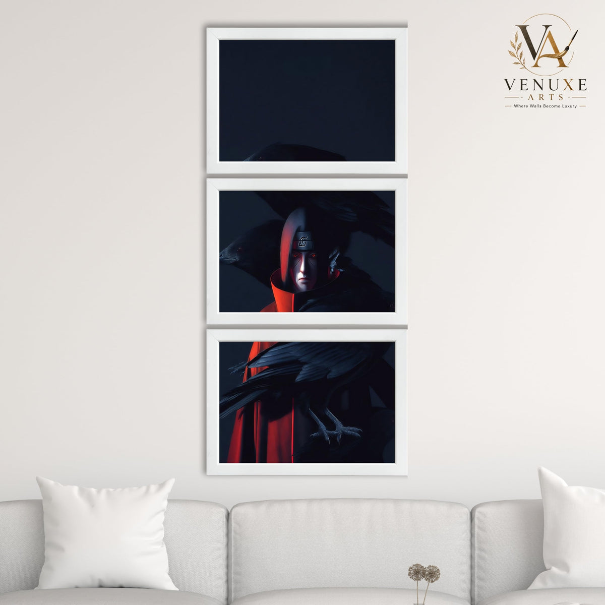 VENUXE ARTS Set Of 3 Anime Characters Wall Framed |Anime Characters Framed Poster for Living Room Bedroom Gaming Room Studio Wall Decor