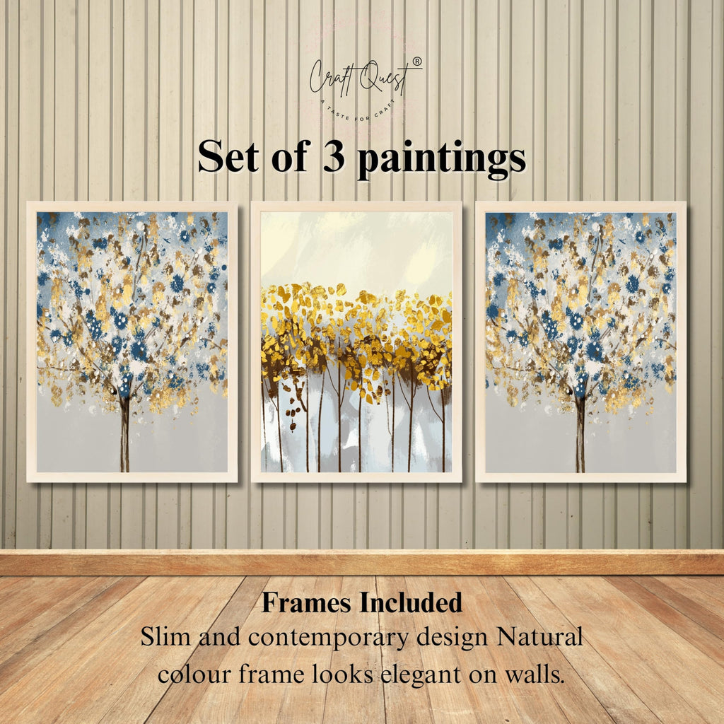 CRAFT QUEST Modern Art 3 SET Paintings Wall Art | Set of 3 Frames for Home Decoration | Ideal for Living Room, Bedroom & Offices