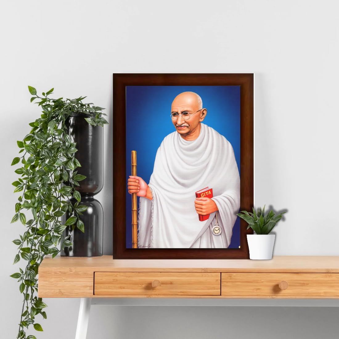 CRAFT QUEST Great Freedom fighter | Mahatma Gandhi Photo Frame | Canvas Painting