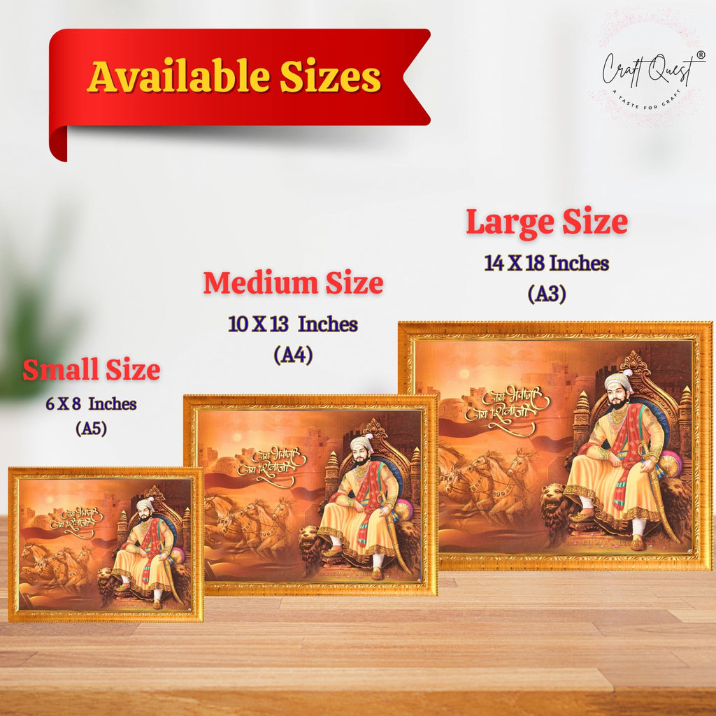 CRAFT QUEST Shri Shivaji Maharaj Wall Photo Frame | Lightweight | Home Decoration Item | Best Gifting Option