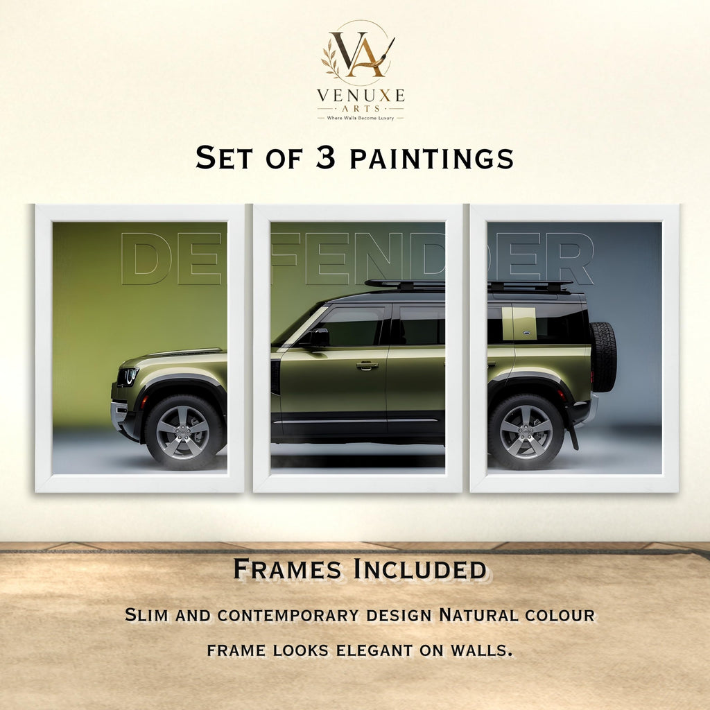 VENUXE ARTS Set Of 3 Big Sports Cars Framed Posters Gift Items for Boys Room Wall Decoration Bedroom, Living Room, Office, Studio Décor | Car Poster Frame for Wall Décor