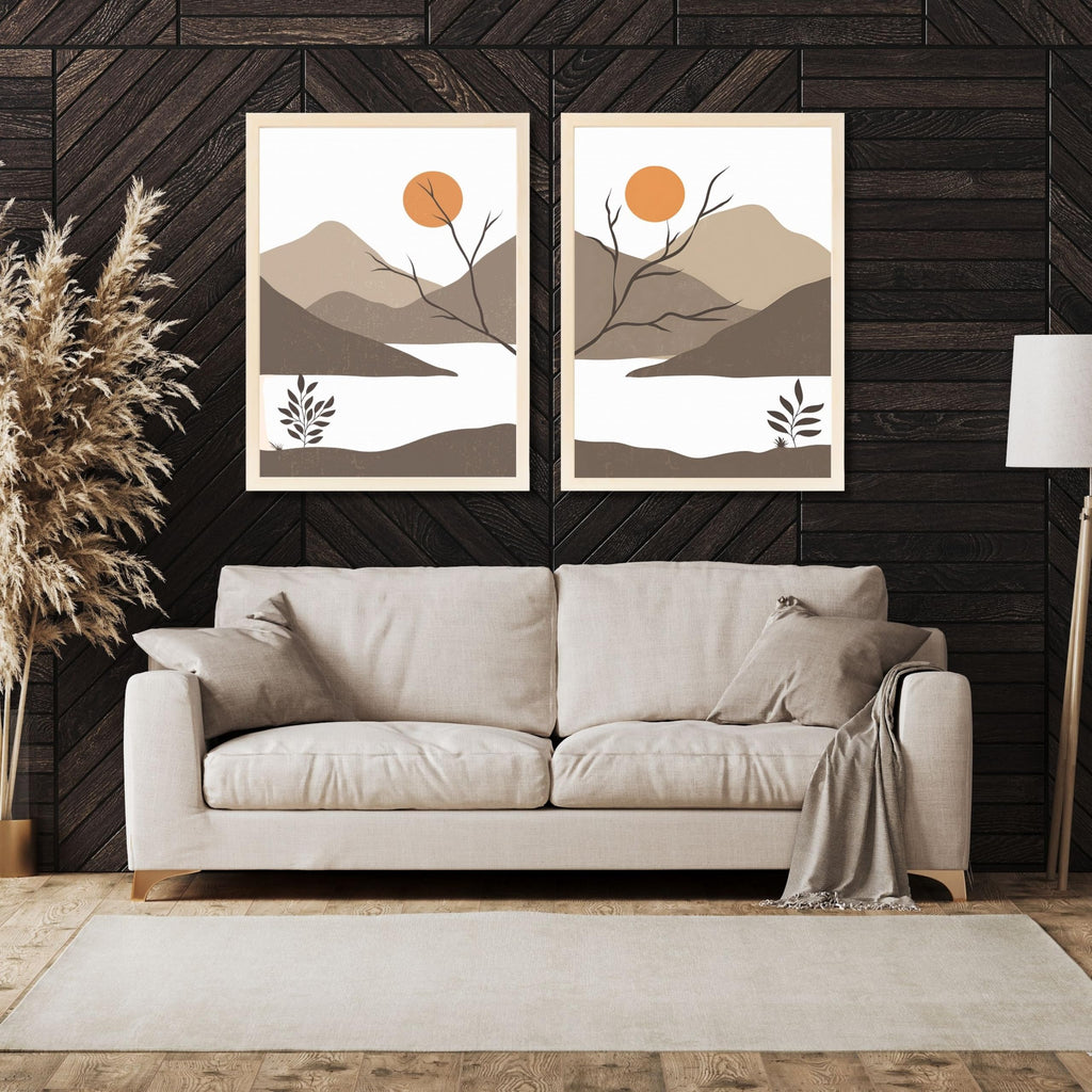 CRAFT QUEST Set of 2 piece Wall Art poster Frame Painting for Wall Decoration With Acrylic Glass, living room, Home, Office