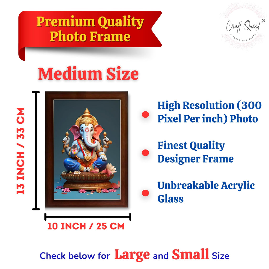 CRAFT QUEST Lord Ganesha Abstract Modern Wall Painting With Frame For Home and Office Décor
