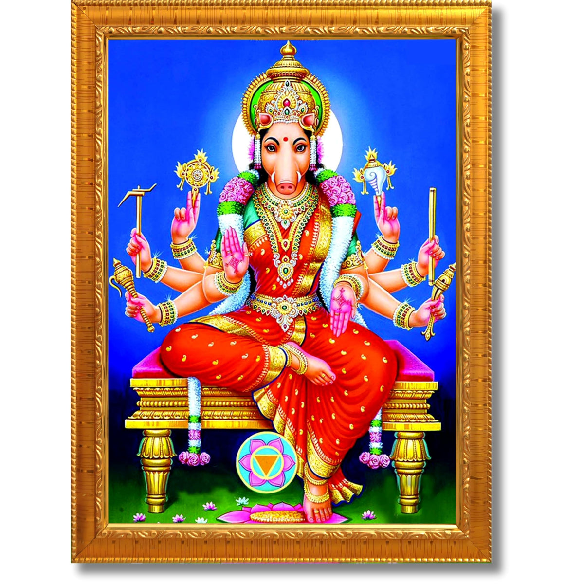 CRAFT QUEST Varahi Amman Devi Religious Photo Frame With Acrylic Glass, Religious Framed Painting
