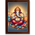 CRAFT QUEST Lord Ganesha Modern Wall Painting With Frame For Home and Office Decor
