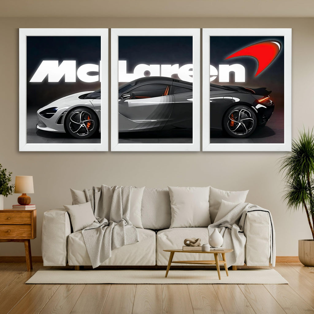 VENUXE ARTS Set Of 3 Big Sports Cars Framed Posters Gift Items for Boys Room Wall Decoration Bedroom Living Room Office Studio Décor | Car Poster Frame for Wall Décor