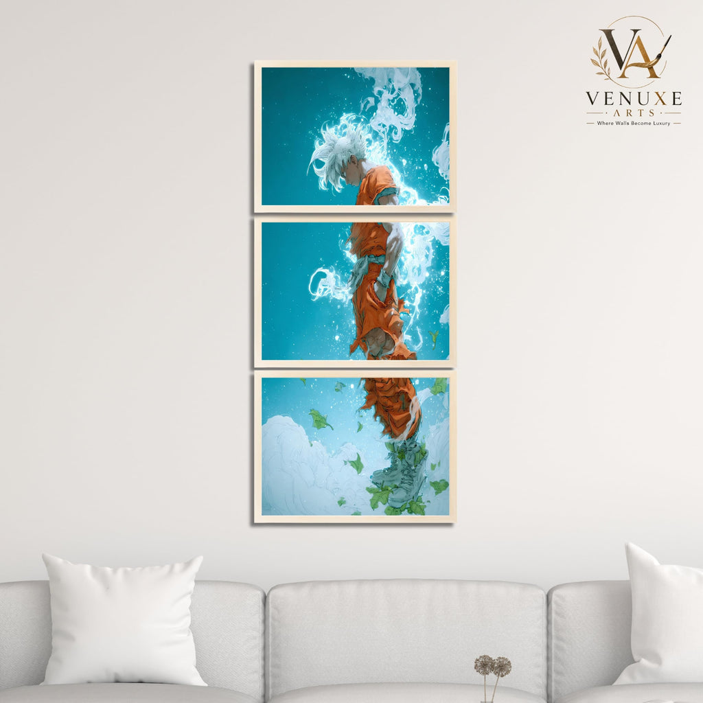 VENUXE ARTS Set Of 3 Anime Characters Wall Framed |Anime Characters Framed Poster for Living Room Bedroom Gaming Room Studio Wall Decor