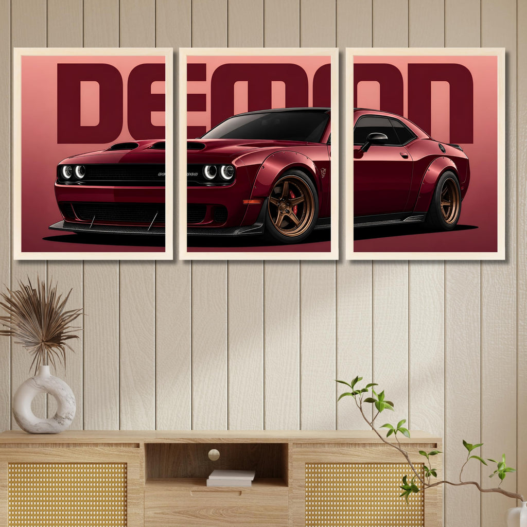 VENUXE ARTS Set Of 3 Big Sports Cars Framed Posters Gift Items for Boys Room Wall Decoration Bedroom Living Room Office Studio Décor | Car Poster Frame for Wall Décor