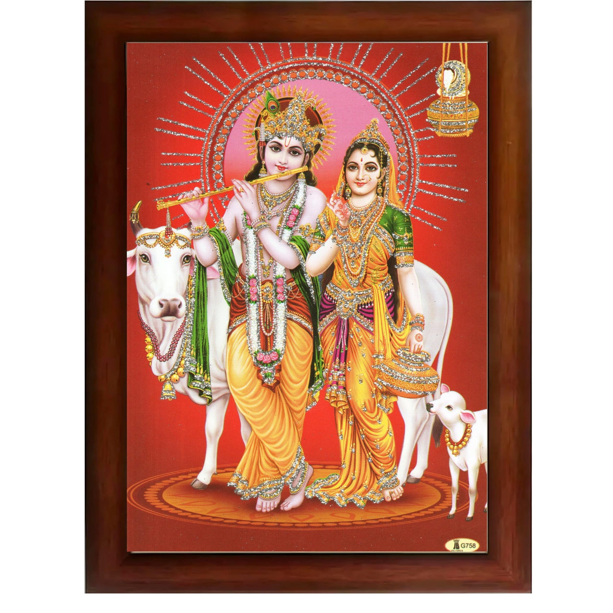 CRAFT QUEST Radha Krishna Photo Frame Wall Painting Framed Home Décor