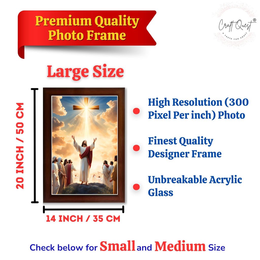 CRAFT QUEST Jesus Christ Photo Frame Spiritual Christian Wall Décor Item for Room and Prayer