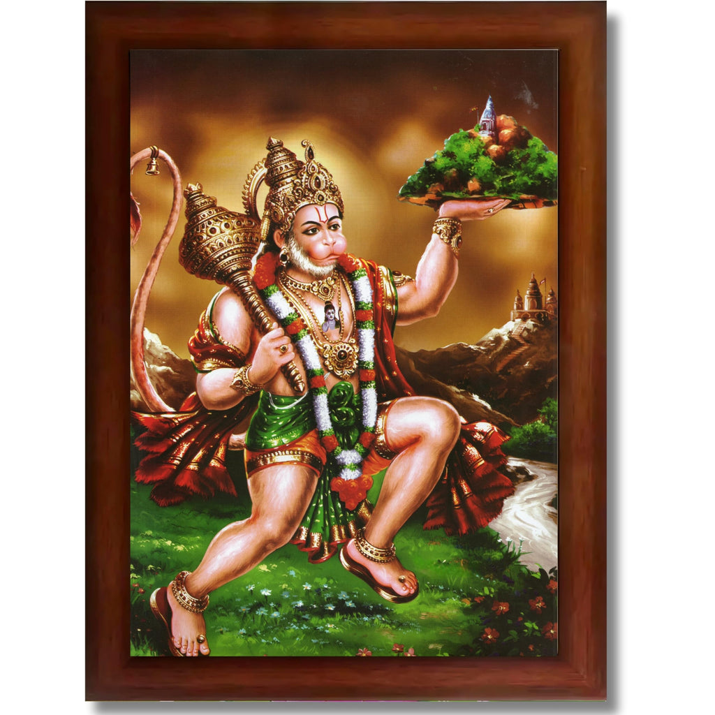 CRAFT QUEST Lord Bajrang Bali Hanuman Ji Photo Frame | Acrylic Glass, Lightweight & Waterproof | Ideal for Home, Office, Temple & Puja Room Wall Decor