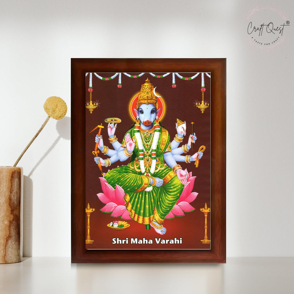 CRAFT QUEST Varahi Amman Devi Religious Photo Frame With Acrylic Glass, Religious Frame Painting