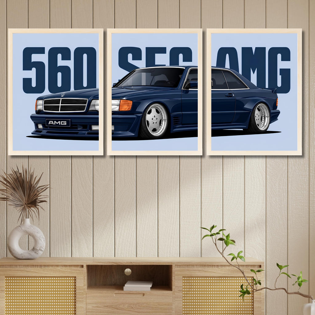 VENUXE ARTS Set Of 3 Big Sports Cars Framed Posters Gift Items for Boys Room Wall Decoration Bedroom Living Room Office Studio Décor | Car Poster Frame for Wall Décor