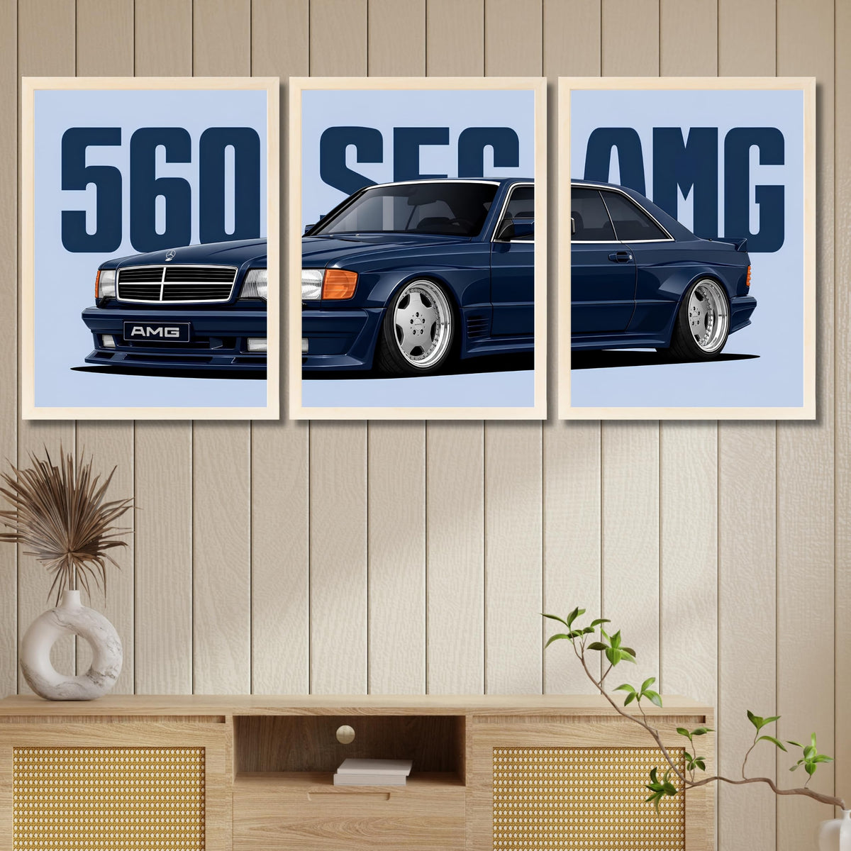 VENUXE ARTS Set Of 3 Big Sports Cars Framed Posters Gift Items for Boys Room Wall Decoration Bedroom Living Room Office Studio Décor | Car Poster Frame for Wall Décor