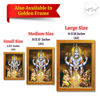 CRAFT QUEST Swarnakarshana Bhairava Swamy With Lakshmi Devi and Kuber Bhagwan Wall Photo Frame | South God Frame for Home, Office, Temple & Gifting