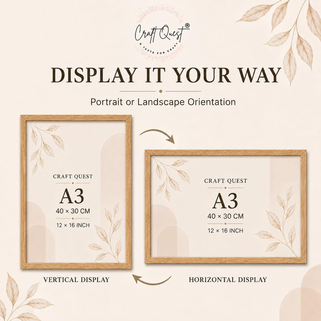 CRAFT QUEST 4X6 Inch Size synthetic Wall Mount Photo frames Single For Home Decoration, Living Room, Office Decoration (Natural, Set of 1)