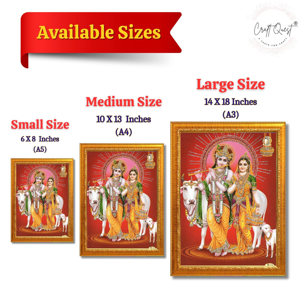 CRAFT QUEST Radha Krishna Photo Frame Wall Painting Framed Home Décor
