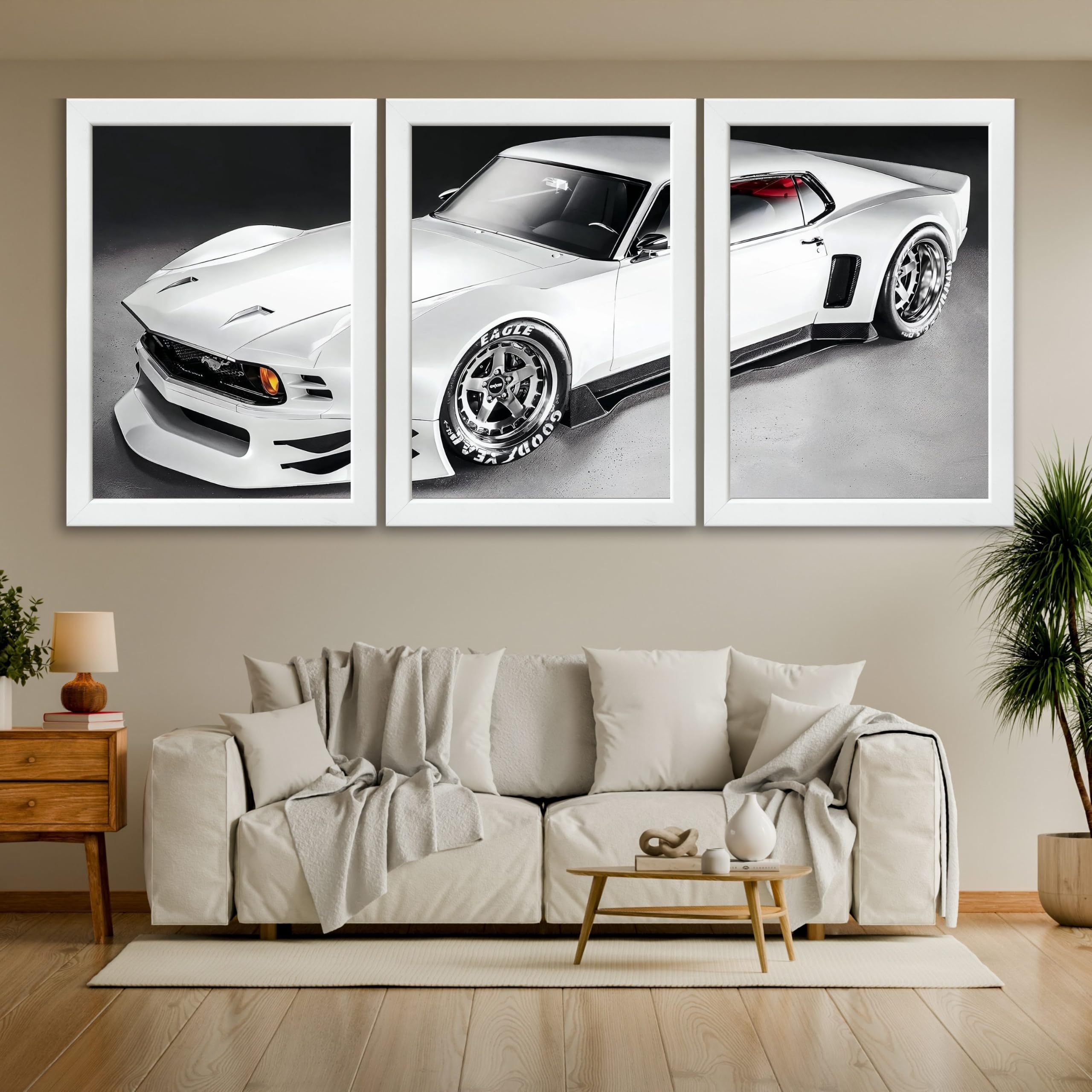 VENUXE ARTS Set Of 3 Big Sports Cars Framed Posters Gift Items for Boys Room Wall Decoration Bedroom Living Room Office Studio Décor | Car Poster Frame for Wall Décor