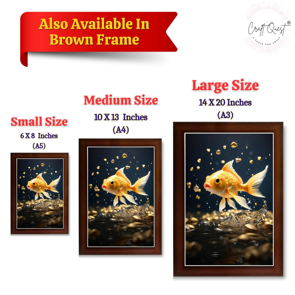 CRAFT QUEST Vastu Fishes Painting With Floating Frame Home Office Wall Decor | Paintings for Home Decoration, Living room, Bedroom and Office Décor