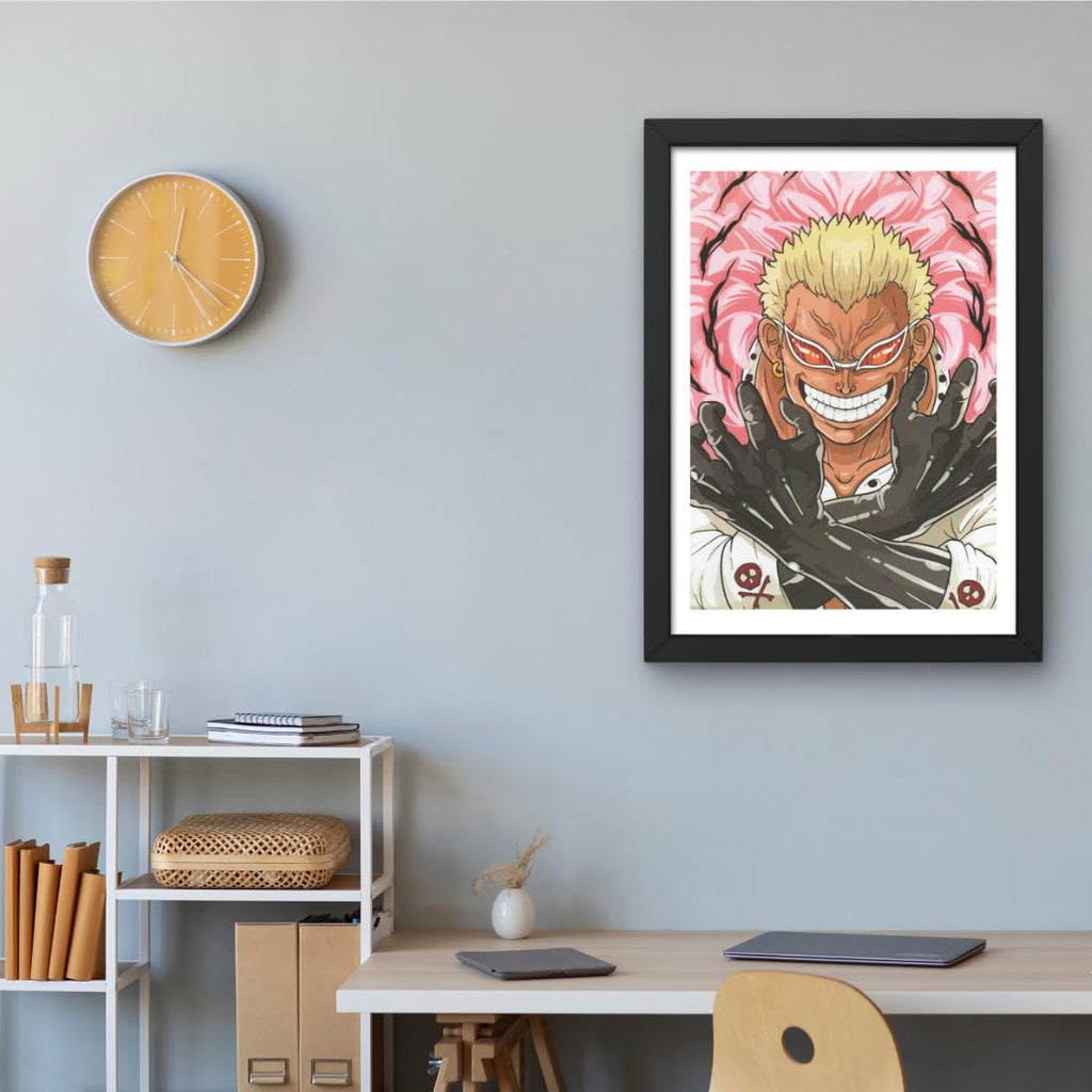 CRAFT QUEST One Piece Anime Laminated Posters Framed Painting with Matt Black Frames (14 Inches x 10 Inches)