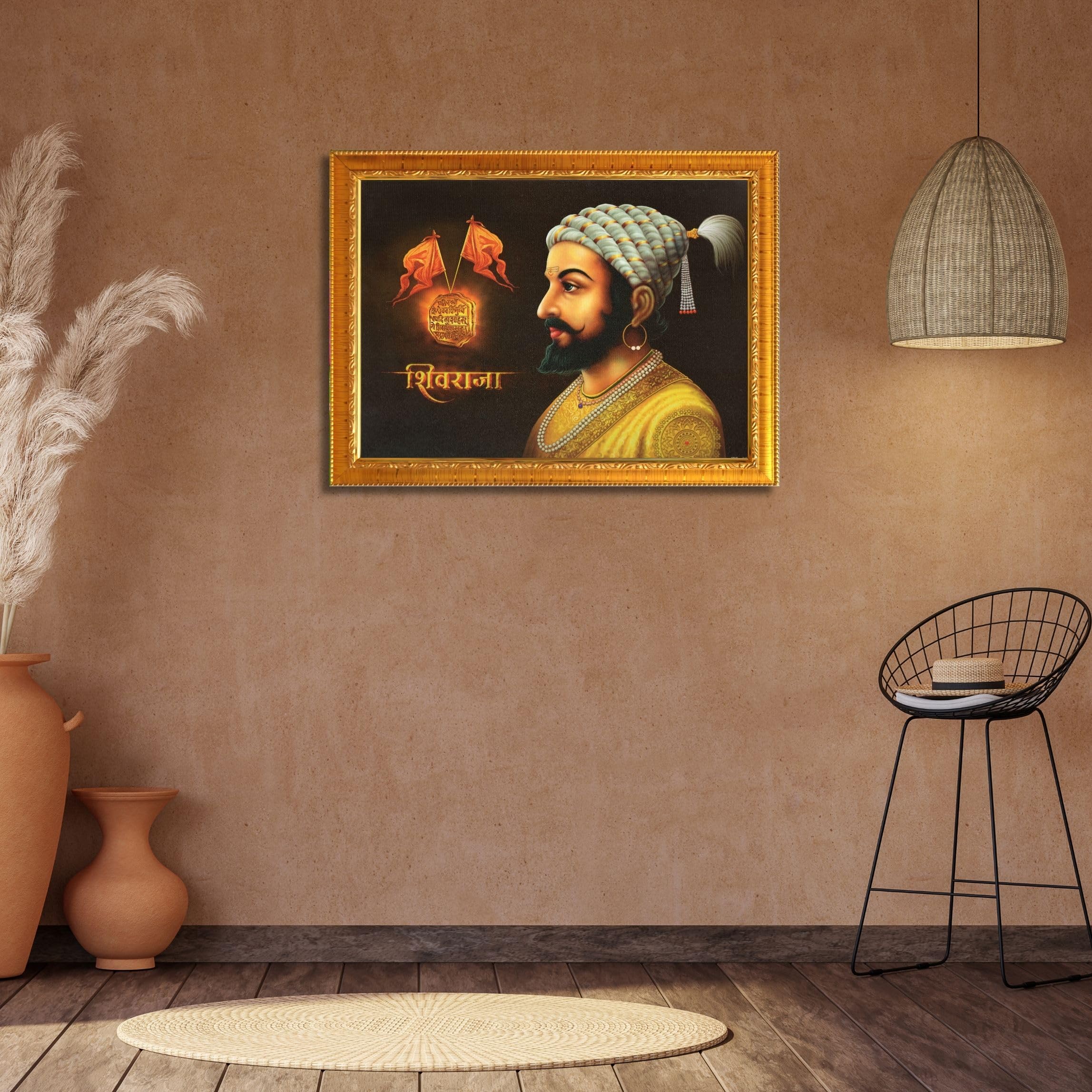 CRAFT QUEST Chhatrapati Shivaji Maharaj photo frame Home Decorative items with synthetic frame
