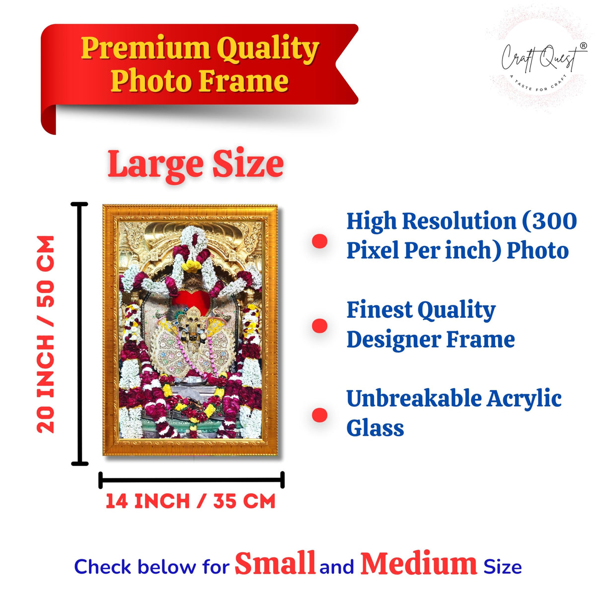 CRAFT QUEST Shri Sanwaliya Seth Shringaar Darshan Religious Photo Frame