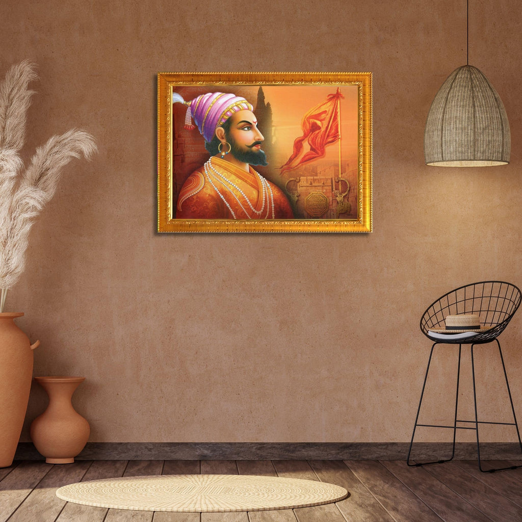 CRAFT QUEST Chhatrapati Shivaji Maharaj photo frame Home Decorative items with synthetic frame