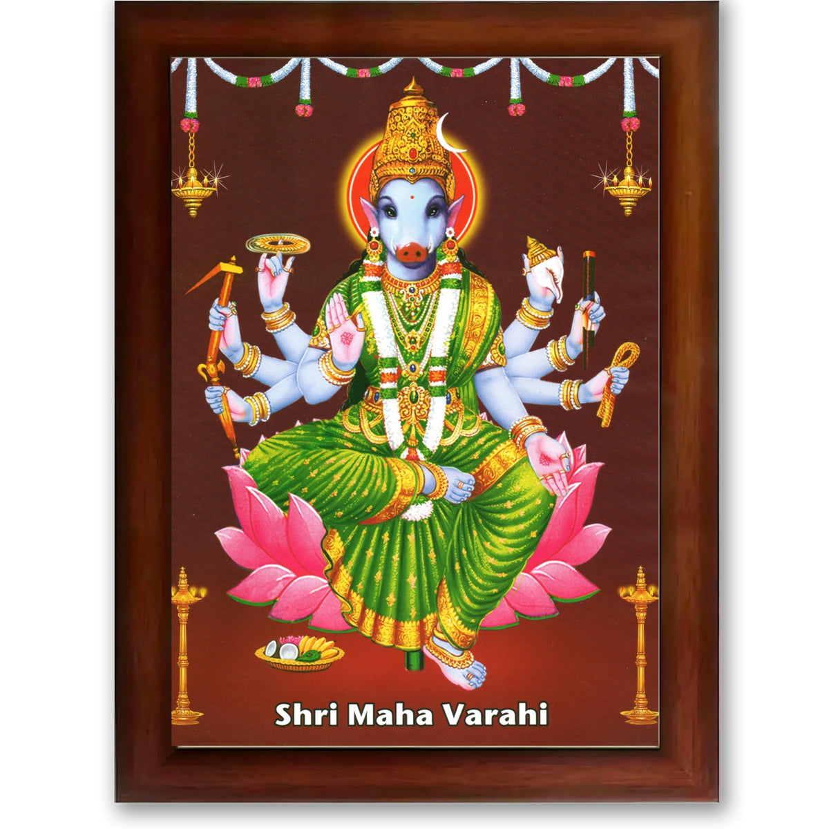 CRAFT QUEST Varahi Amman Devi Religious Photo Frame With Acrylic Glass, Religious Frame Painting